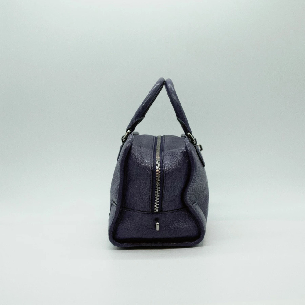 Loewe Purple Boston Bag Amazona Silver Leather Handbag